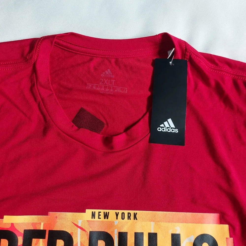 adidas Red Bull - NY Short Sleeve Red Shirt‎ Size Mens 2XL
